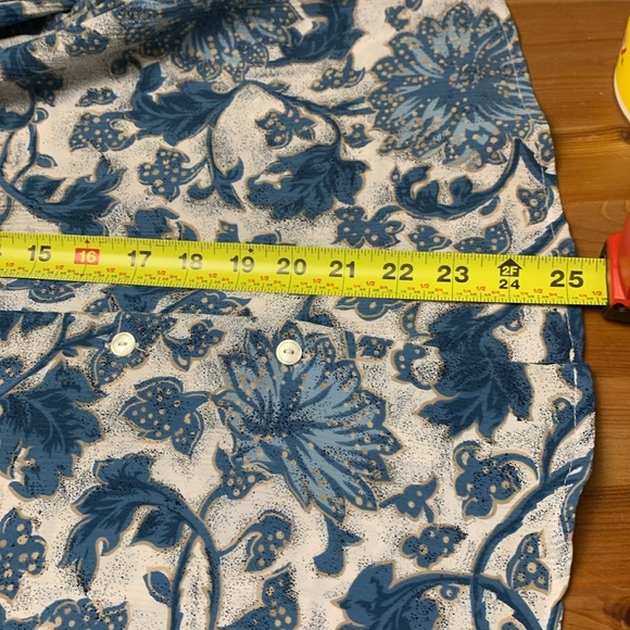 D’Allaird’s Vintage Office Blouse, Lightweight, Opaque, Long Sleeve, Blues - Picture 8 of 10